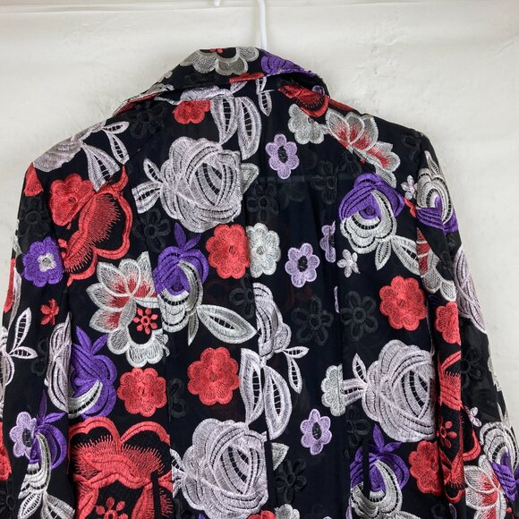 Inc International Concept Sz S Semi Sheer Floral Embroidered Blazer Jacket - Picture 7 of 7